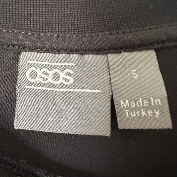 Asos Rainbow Stripe Shirt Womens SMALL Long Sleeve Black Trendy Retro Crew Neck - Picture 4 of 9